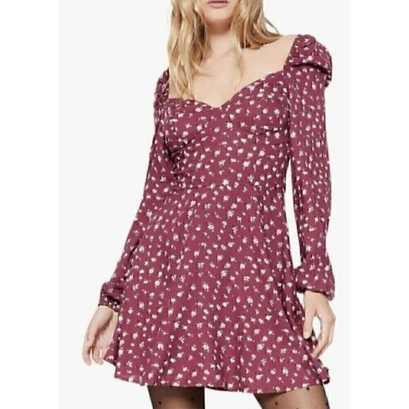Bardot Womens Lita Printed Long Sleeves Mini Fit & Flare Dress XXL - Picture 2 of 5